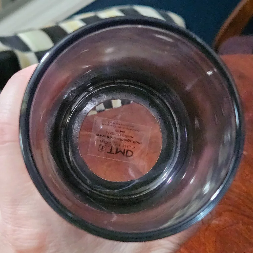 RARE HALLOWEEN METAL SCARY SPIDER RED EYES WATER BAR GLASS GOBLET CANDLE HOLDER